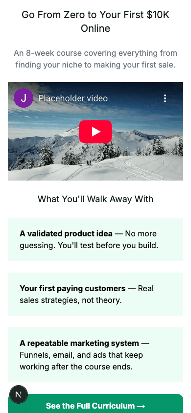 Digital Product Sales Page